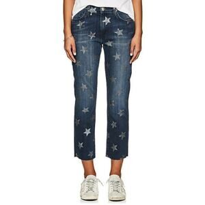 Current/Elliott Rollin Star Print Slim Cropped Jeans